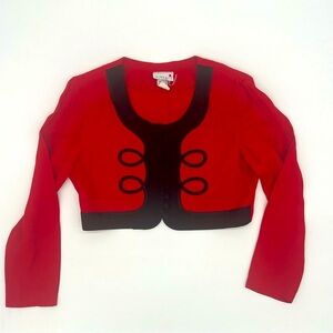 Scarlett Red Black‎ Cropped Jacket – Vintage 7/8 – Military Steampunk Vibe